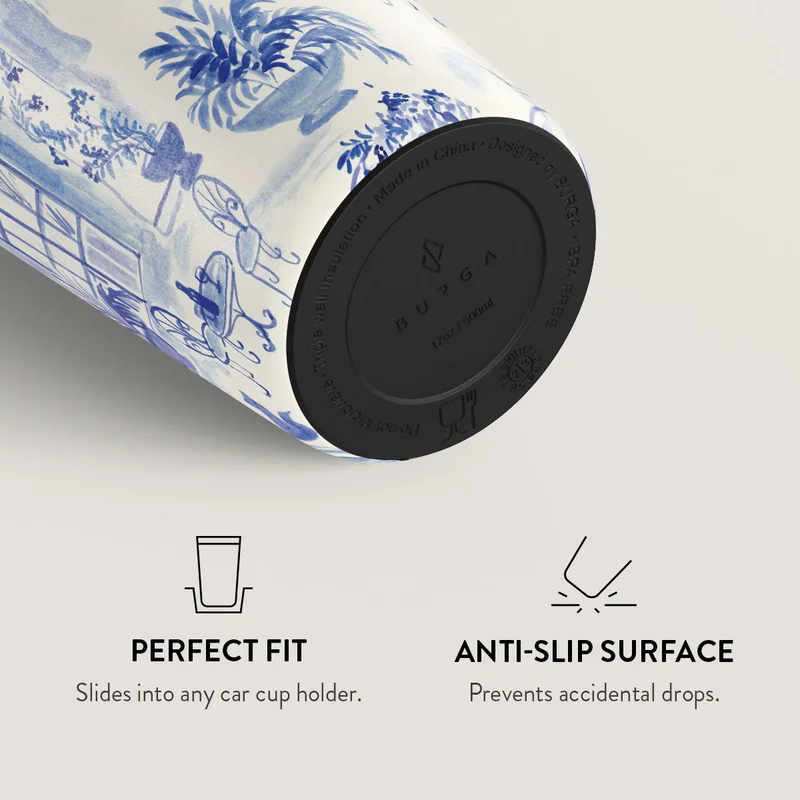 Burga  Burga Sobremesa 700ml Travel Mug Flap & Straw Set Lid Combo – BPA-Free Stainless Steel, Triple-Layer Insulated, Leak-Resistant, Premium Printed Design – Hot & Cold Drinks  | Best Price UAE